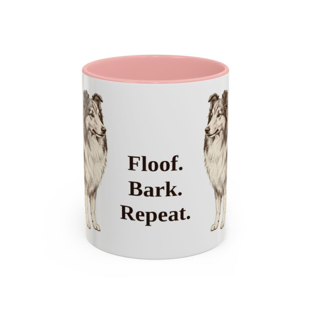 11oz-shetland-sheepdog-mug-humor-pink 11oz Funny Shetland Sheepdog Mug, Pink, front view