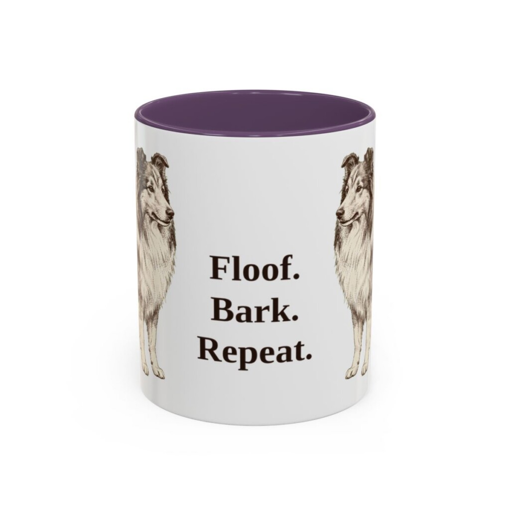 11oz-shetland-sheepdog-mug-humor-purple 11oz Funny Shetland Sheepdog Mug, Purple, front view