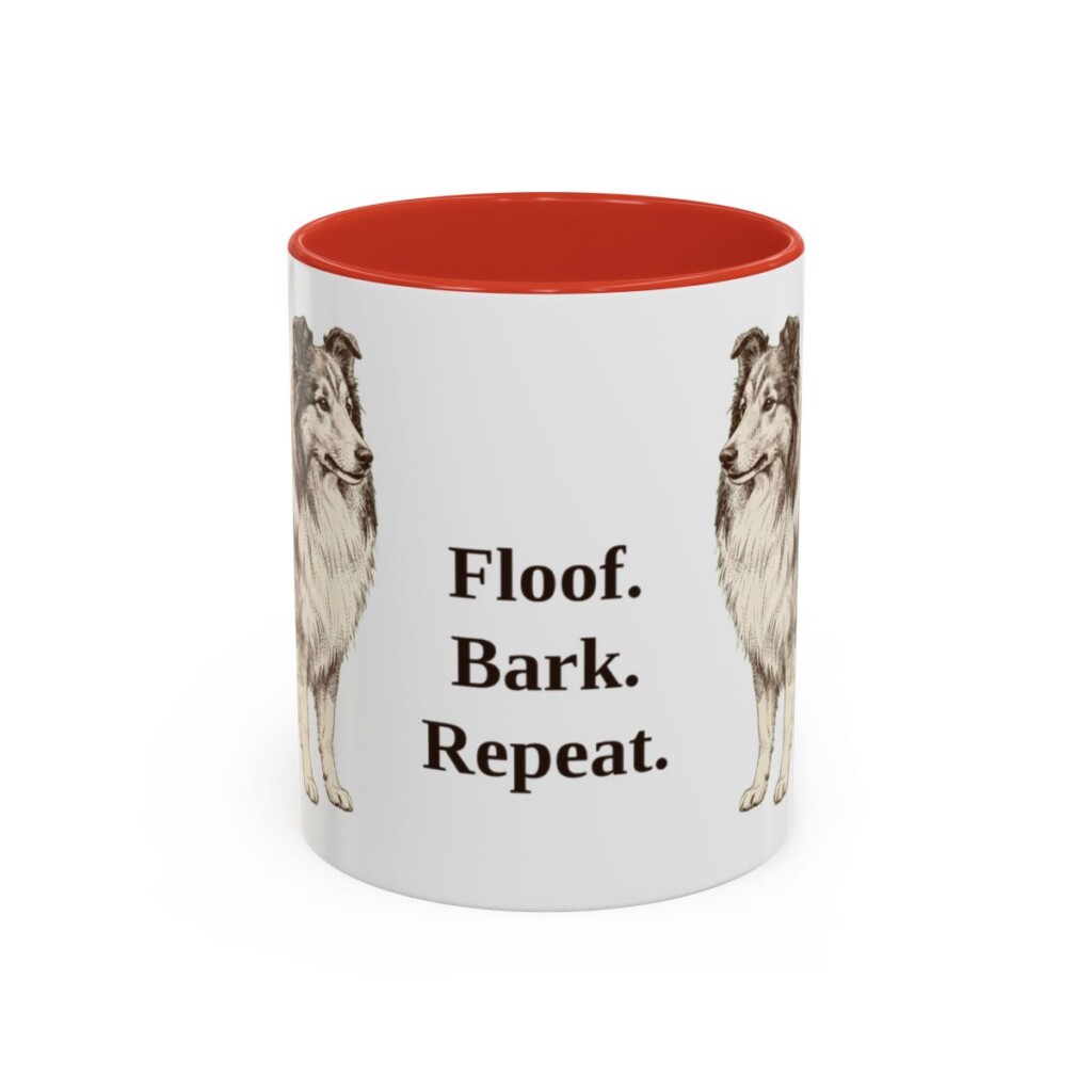 11oz-shetland-sheepdog-mug-humor-red 11oz Funny Shetland Sheepdog Mug, Red, front view