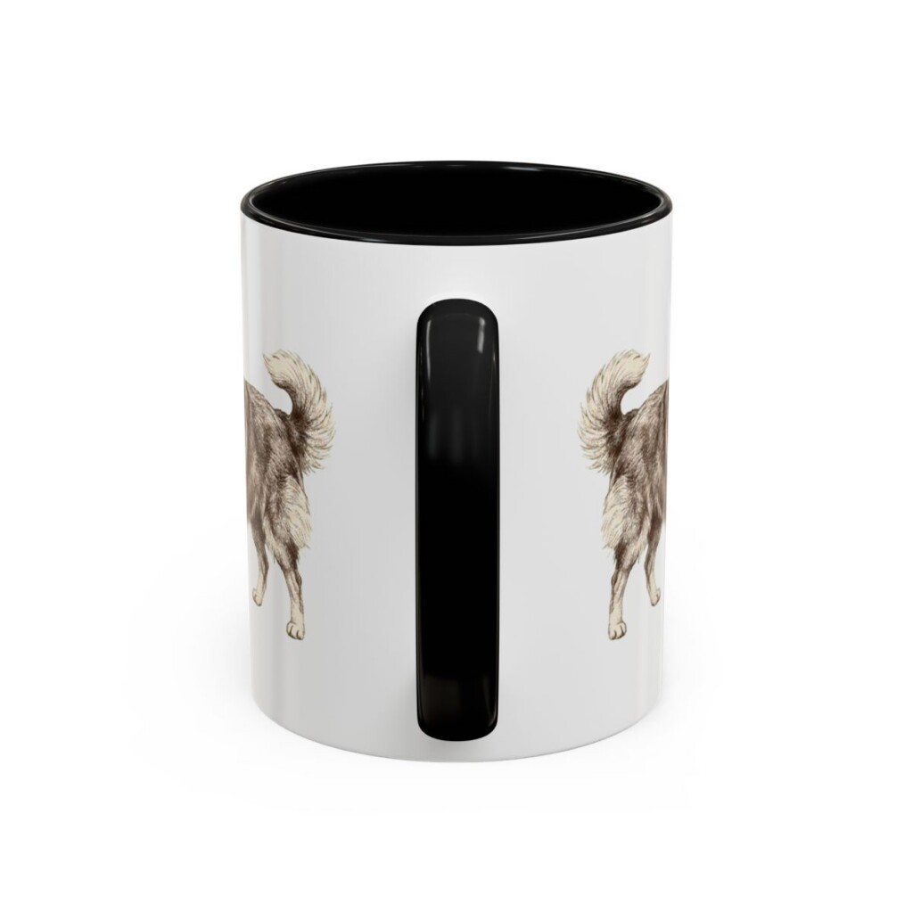 11oz Shetland Sheepdog Latin Mug, Black, back view