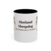 11oz Shetland Sheepdog Latin Mug, Black, front view