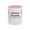 11oz Shetland Sheepdog Latin Mug, Pink, front view