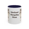 11oz Shetland Sheepdog Dog Mom Mug, Navy, front view
