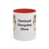 11oz Shetland Sheepdog Dog Mom Mug, Red, front view