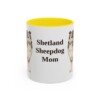 11oz Shetland Sheepdog Dog Mom Mug, Yellow, front view