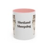 11oz Shetland Sheepdog Mug, Pink, front view