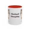 11oz Shetland Sheepdog Mug, Red, front view