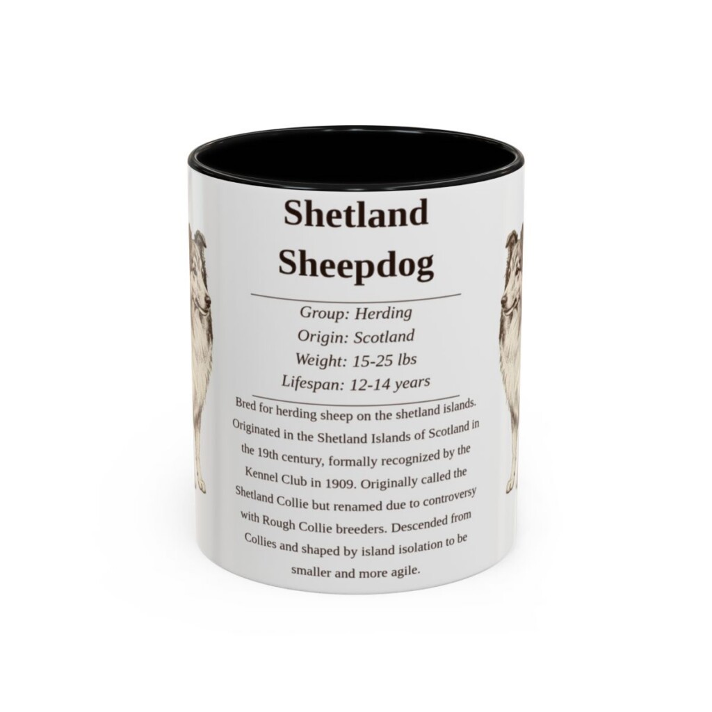 11oz-shetland-sheepdog-mug-writeup-black-front 11oz Shetland Sheepdog Mug, Black, front view