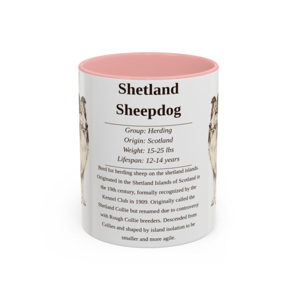11oz-shetland-sheepdog-mug-writeup-pink 11oz Shetland Sheepdog Mug, Pink, front view