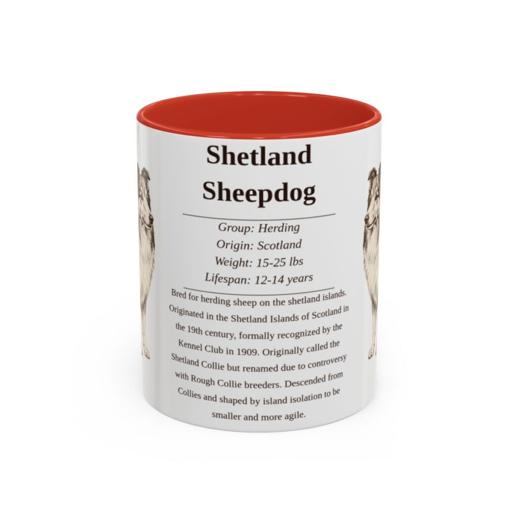 11oz-shetland-sheepdog-mug-writeup-red 11oz Shetland Sheepdog Mug, Red, front view