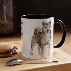 11oz Shiba Inu Dog Dad Mug, Black, lifestyle photo