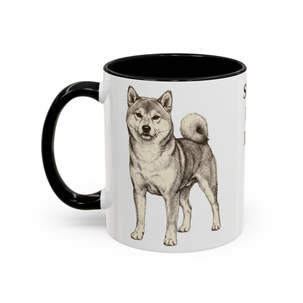 11oz Shiba Inu Dog Dad Mug, Black, left side view