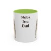 11oz Shiba Inu Dog Dad Mug, Light Green, front view
