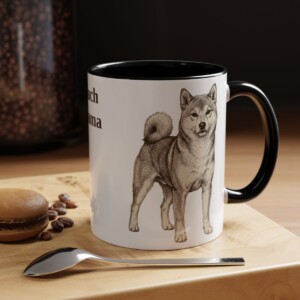 11oz Funny Shiba Inu Mug, Black, lifestyle photo