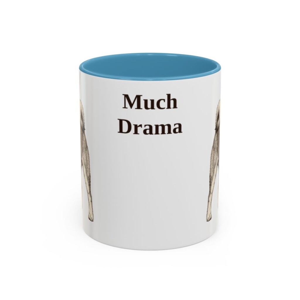 11oz Funny Shiba Inu Mug, Light Blue, front view