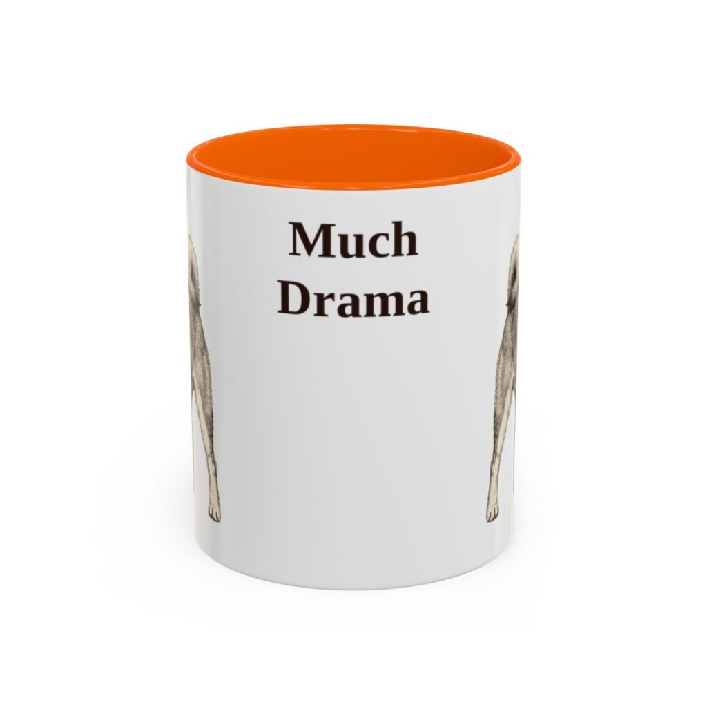 11oz Funny Shiba Inu Mug, Orange, front view