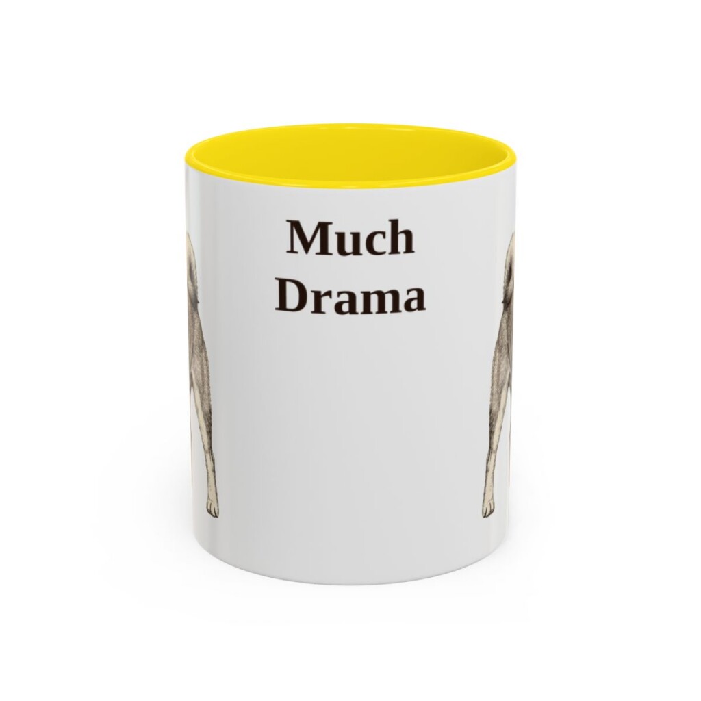11oz Funny Shiba Inu Mug, Yellow, front view