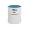 11oz Shiba Inu Latin Mug, Light Blue, front view