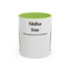 11oz Shiba Inu Latin Mug, Light Green, front view