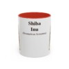 11oz Shiba Inu Latin Mug, Red, front view