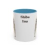 11oz Shiba Inu Mug, Light Blue, front view