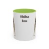 11oz Shiba Inu Mug, Light Green, front view