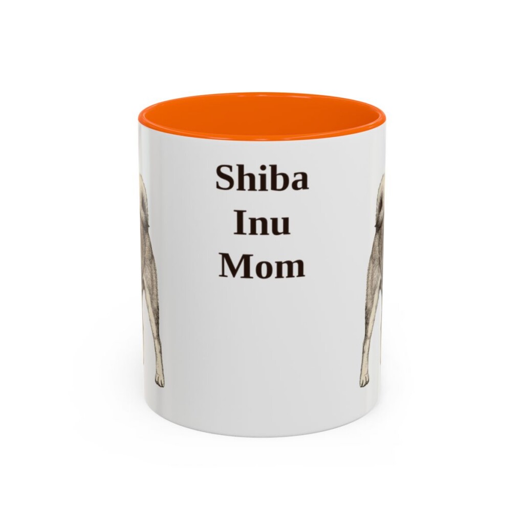 11oz Shiba Inu Dog Mom Mug, Orange, front view