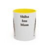11oz Shiba Inu Dog Mom Mug, Yellow, front view