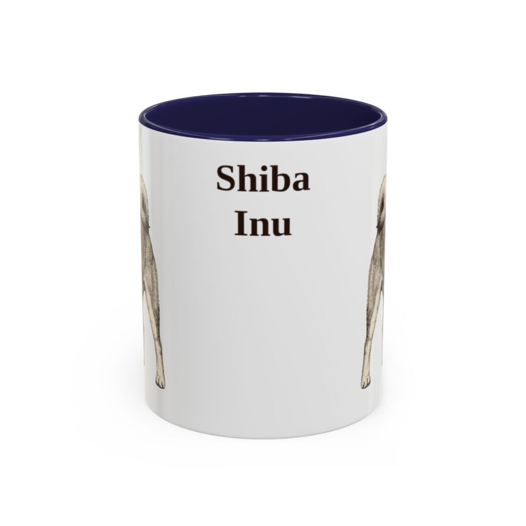 11oz Shiba Inu Mug, Navy, front view