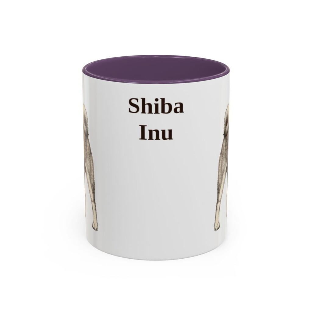 11oz Shiba Inu Mug, Purple, front view