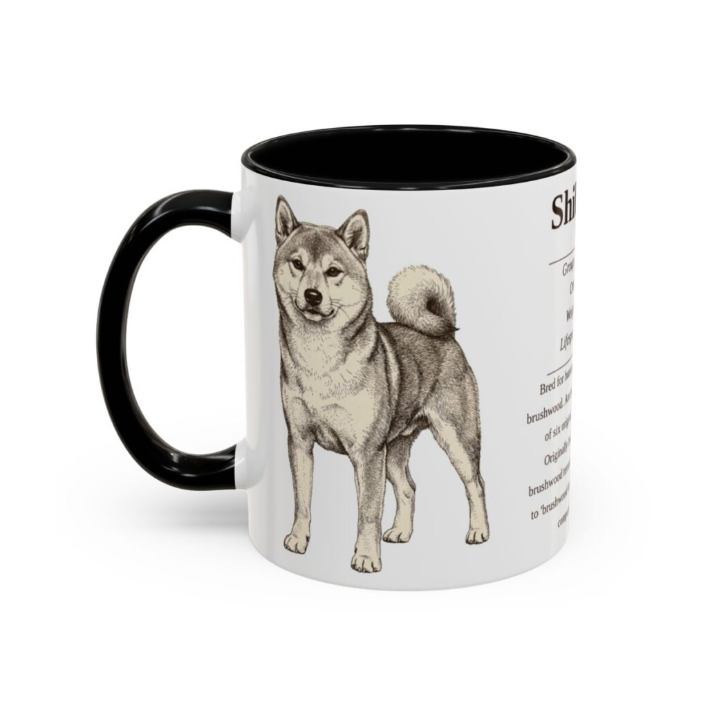 11oz Shiba Inu Mug, Black, left side view
