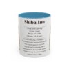 11oz Shiba Inu Mug, Light Blue, front view