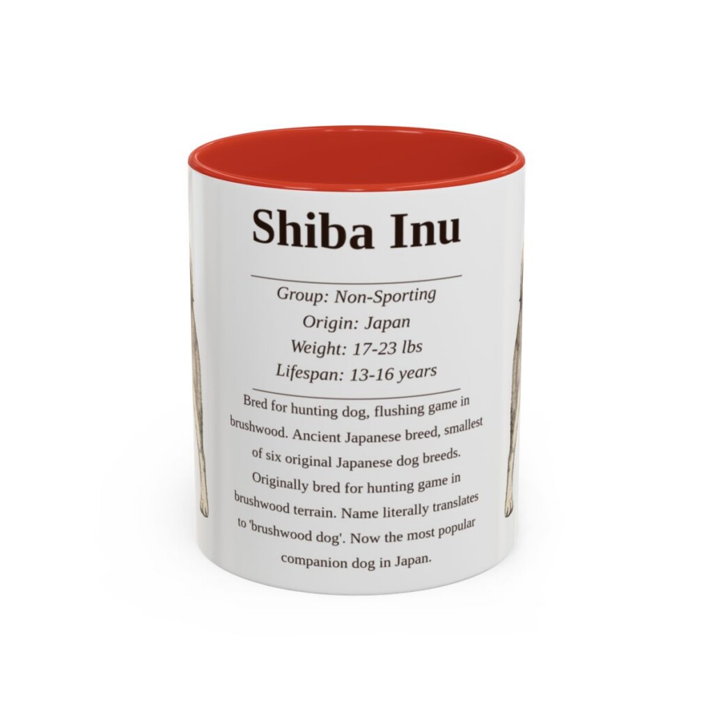 11oz Shiba Inu Mug, Red, front view