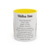 11oz Shiba Inu Mug, Yellow, front view