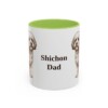 11oz Shichon Dog Dad Mug, Light Green, front view