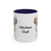 11oz Shichon Dog Dad Mug, Navy, front view