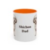 11oz Shichon Dog Dad Mug, Orange, front view