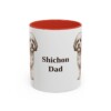 11oz Shichon Dog Dad Mug, Red, front view