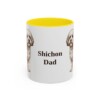 11oz Shichon Dog Dad Mug, Yellow, front view