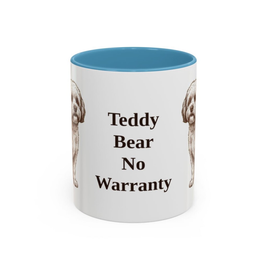 11oz Funny Shichon Mug, Light Blue, front view