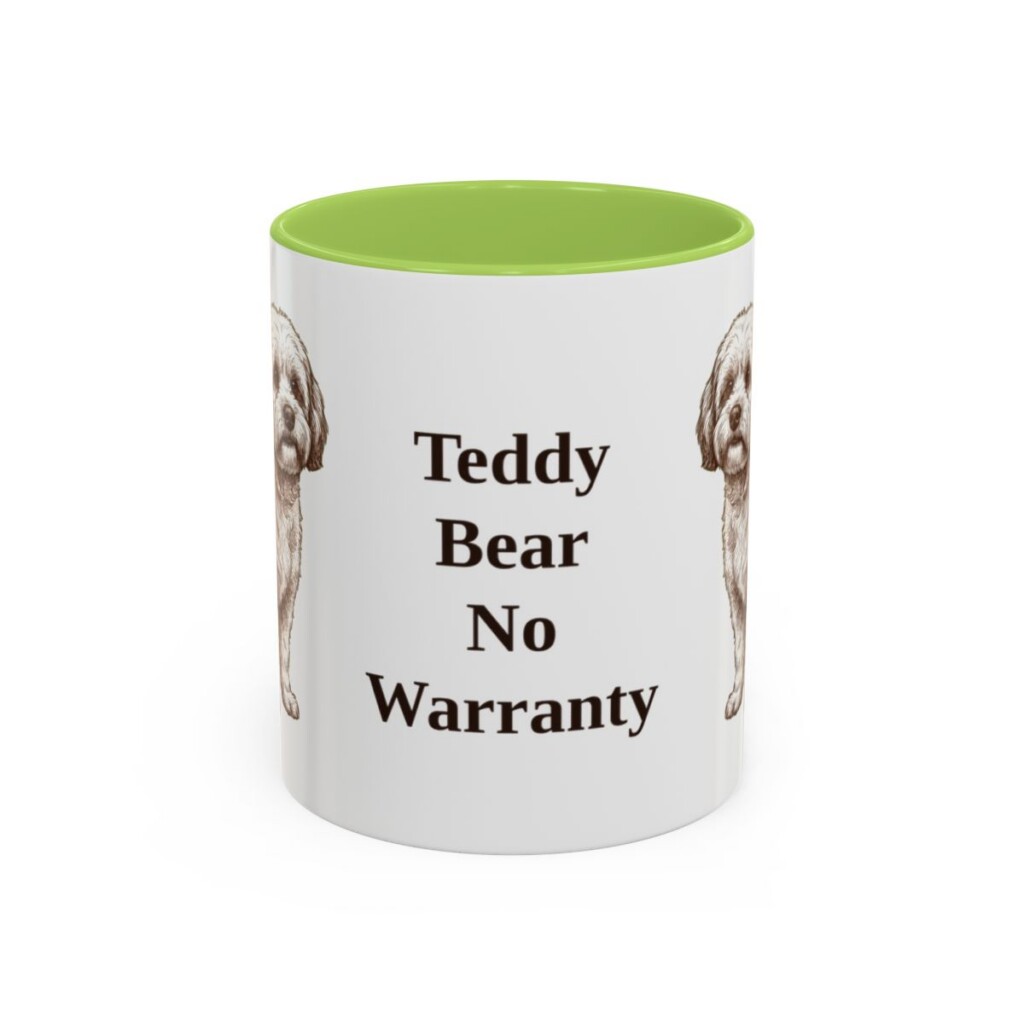 11oz Funny Shichon Mug, Light Green, front view