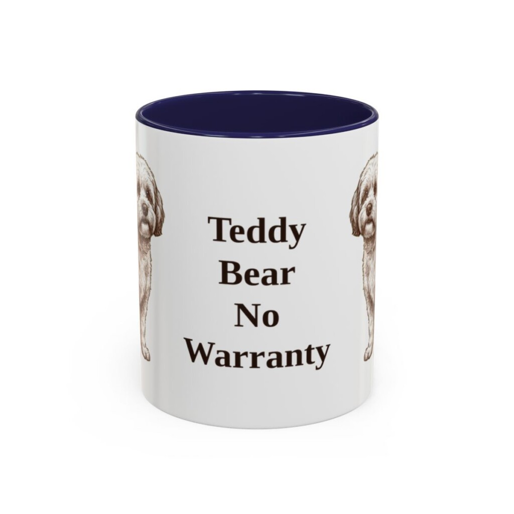 11oz Funny Shichon Mug, Navy, front view