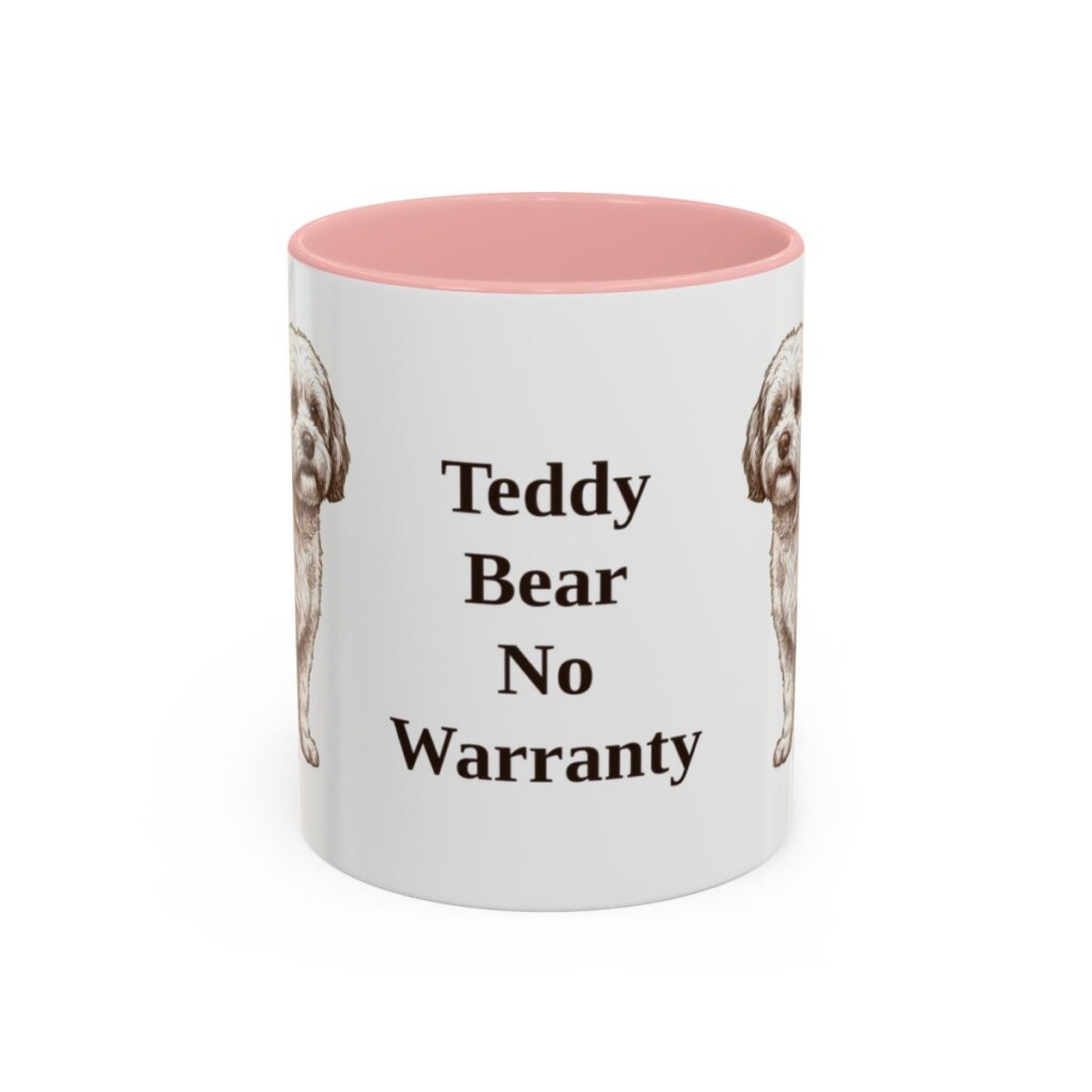11oz Funny Shichon Mug, Pink, front view