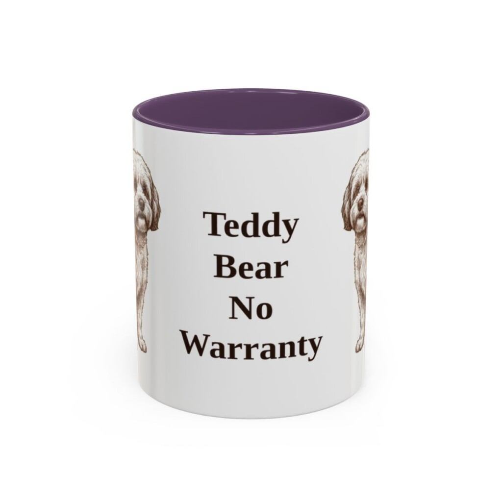 11oz Funny Shichon Mug, Purple, front view