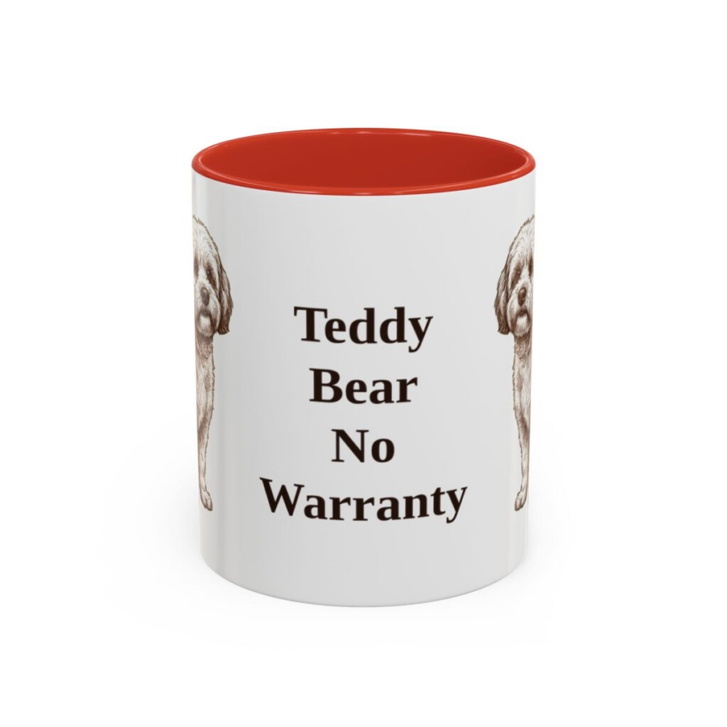 11oz Funny Shichon Mug, Red, front view