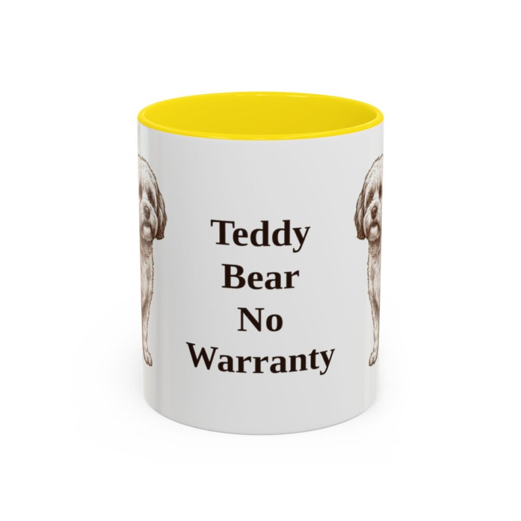 11oz Funny Shichon Mug, Yellow, front view