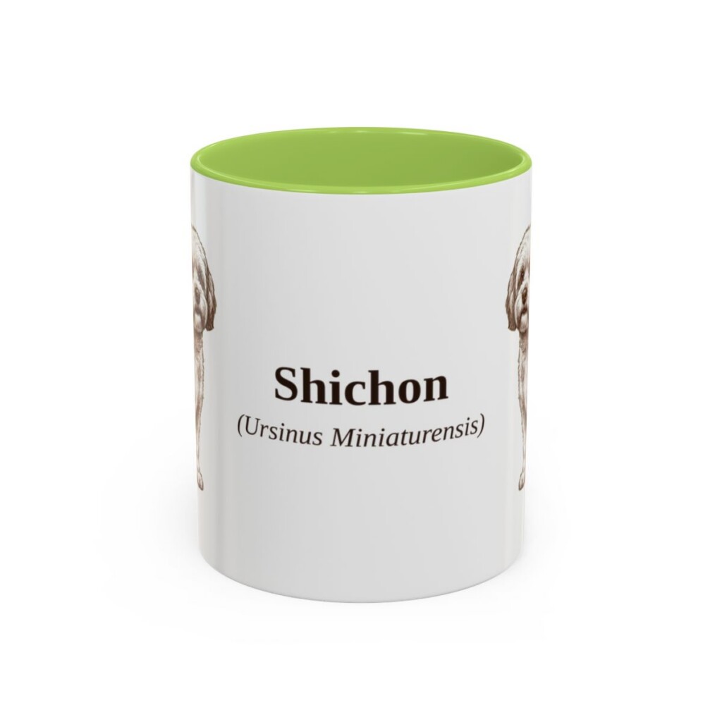 11oz Shichon Latin Mug, Light Green, front view