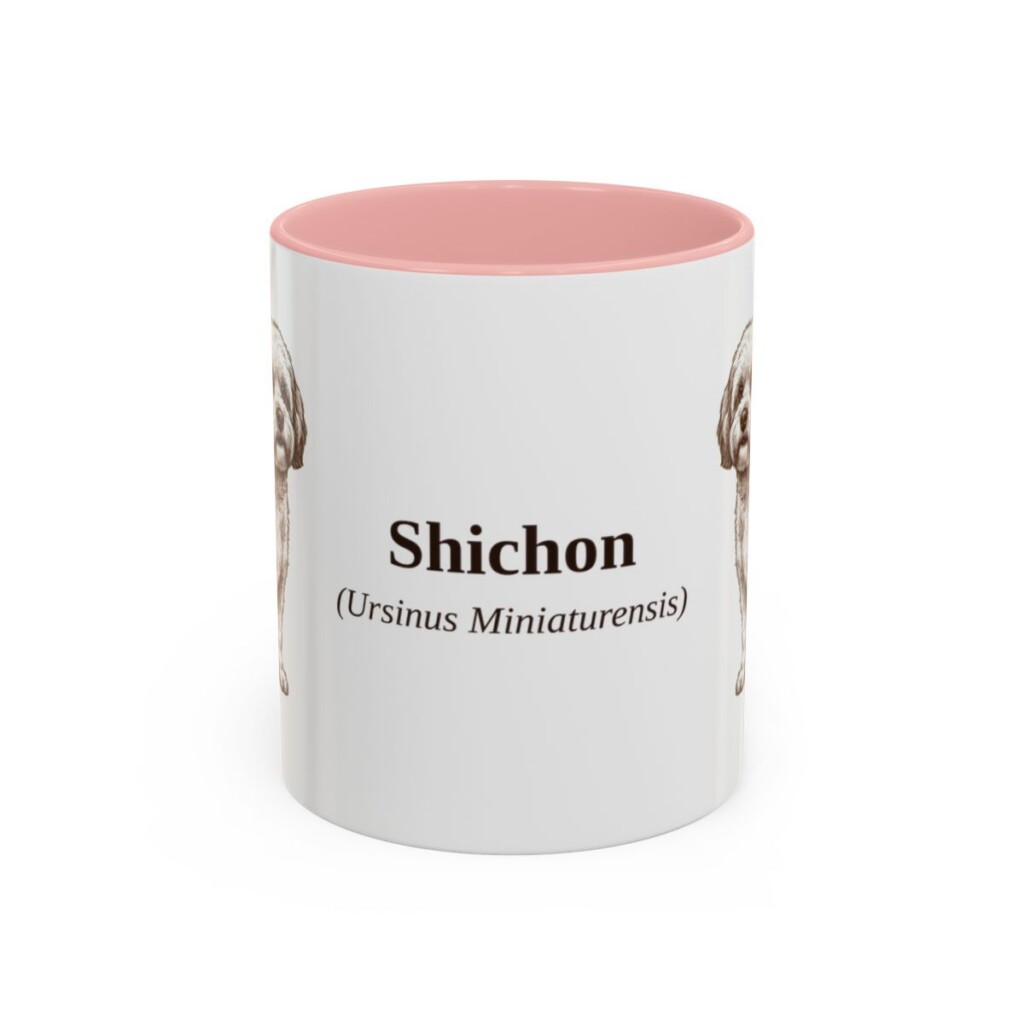 11oz Shichon Latin Mug, Pink, front view