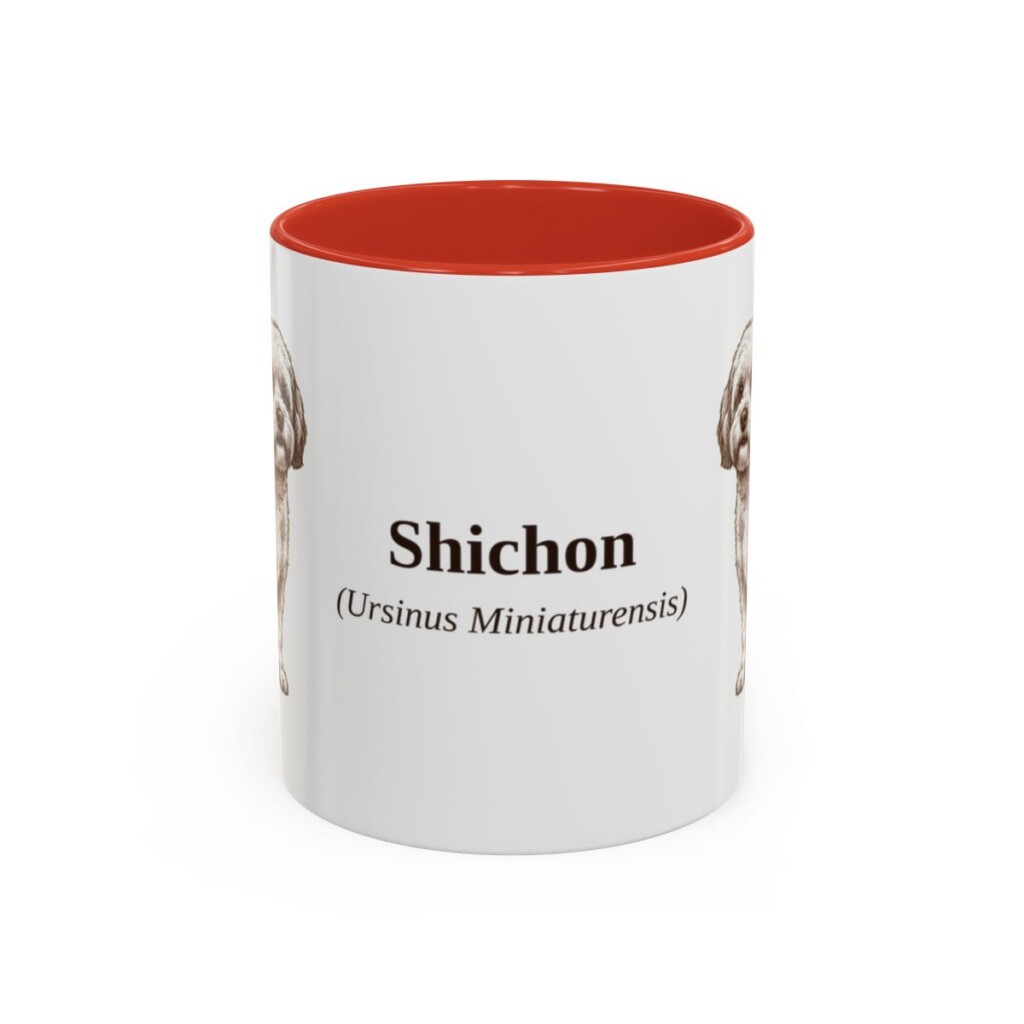 11oz Shichon Latin Mug, Red, front view