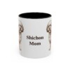 11oz Shichon Dog Mom Mug, Black, front view